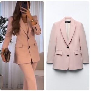 Zara Blazer Jacket Pink Blush